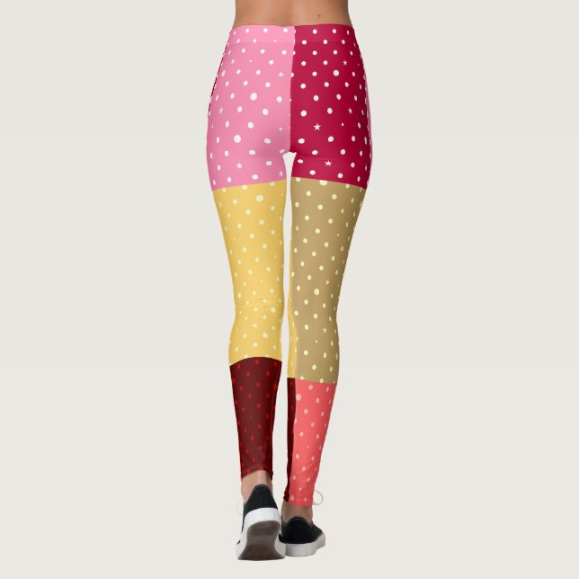 Mit Monogramm Polka Dots Muster Leggings (Rückseite)