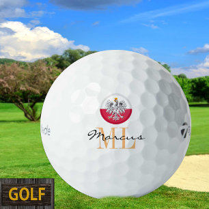 Mit Monogramm polnische Flagge und Polnische Golfb Golfball