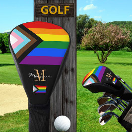 Mit Monogramm Progress Rainbow Flag Golf Clubs Cov Headcover