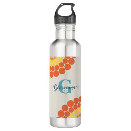 Mit Monogramm Radiant Aegean Summer Dot Mandala Edelstahlflasche