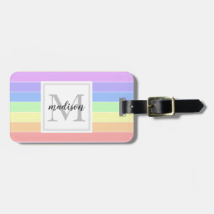 Mit Monogramm Regenbogenfarbenmuster Gepäckanhänger