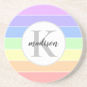 Mit Monogramm Regenbogenfarbenmuster Getränkeuntersetzer