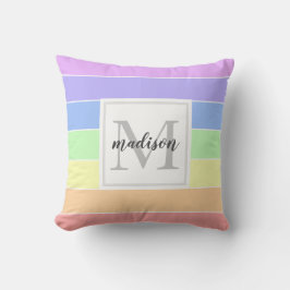 Mit Monogramm Regenbogenfarbenmuster Kissen