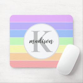 Mit Monogramm Regenbogenfarbenmuster Mousepad