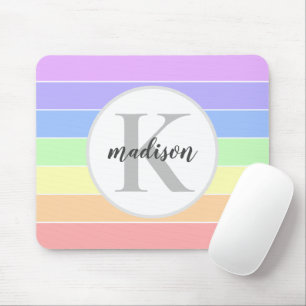 mit Monogramm Regenbogenfarbenmuster Mousepad
