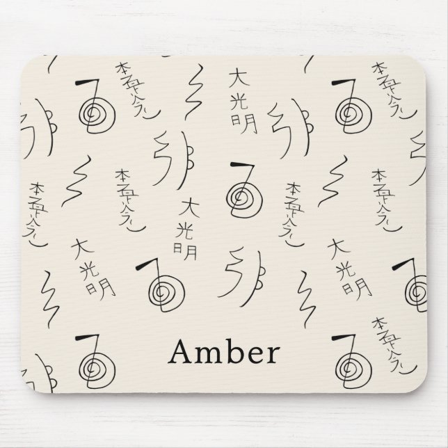 Mit Monogramm Reiki-Symbol-Muster - Reiki-Heilung Mousepad (Vorne)