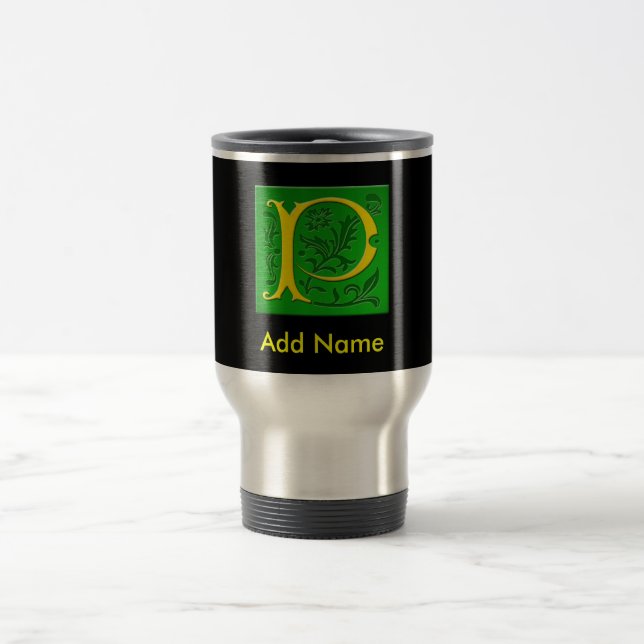 Mit Monogramm Reise-Tasse Reisebecher (Mittel)