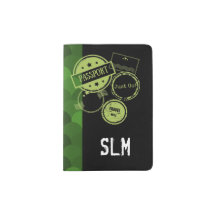 Mit Monogramm Reisepass - schwarz
