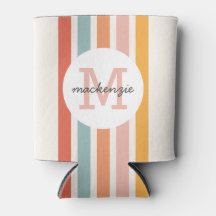 Mit Monogramm Retro Farbige Streifen Personalisier