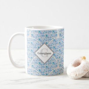 Mit Monogramm Retro Florals Berry Kaffeetasse