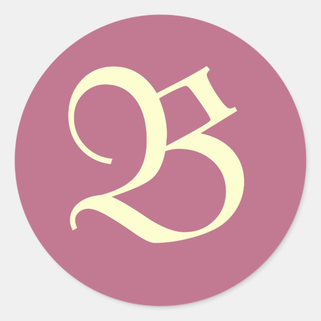 Mit Monogramm rosa Aufkleber (Vorderseite)