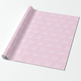 Mit Monogramm rosa, benutzerdefiniertes Zahlenmust Geschenkpapier