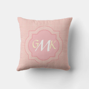 Mit Monogramm rosa Entwurfskissen Kissen
