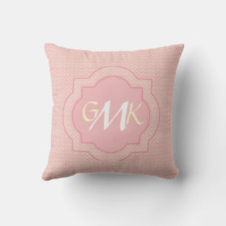 Mit Monogramm rosa Entwurfskissen Kissen