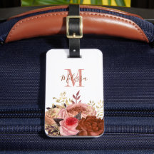 Mit Monogramm rosa Floral
