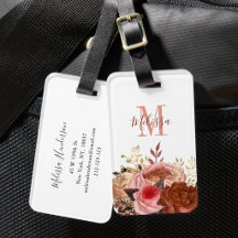 Mit Monogramm rosa Floral