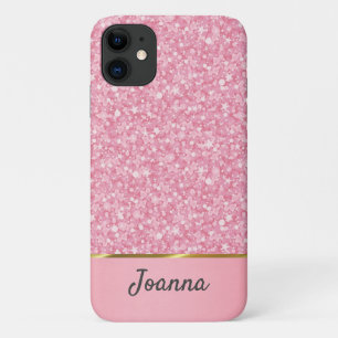 Mit Monogramm rosa Glitzer Case-Mate iPhone Hülle