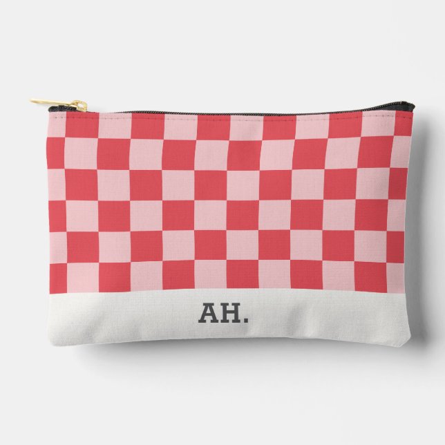 Mit Monogramm rosa Karton Zubehörtasche (Vorderseite)