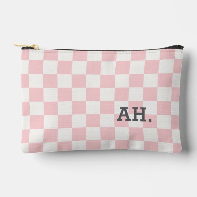 Mit Monogramm rosa Karton Zubehörtasche (Vorderseite)