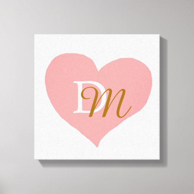 mit Monogramm rosa Liebe Leinwanddruck (Vorderseite)