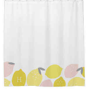Mit Monogramm rosa Limonade Duschvorhang