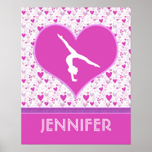 Mit Monogramm Rosa-Lots-Gymnastik Poster