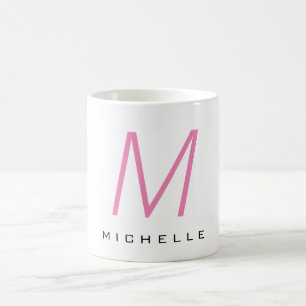 Mit Monogramm rosa Modern Ihr Name Kaffeetasse