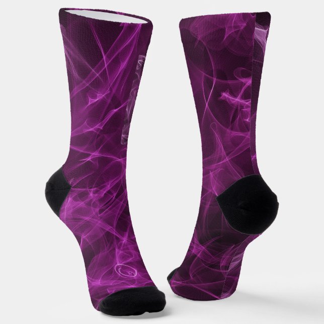 Mit Monogramm rosa Rauchmuster Socken (Gewinkelt)