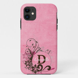 Mit Monogramm rosa starker Mit Blumenfall des title_seo2