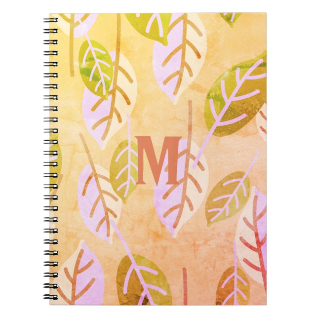 Mit Monogramm Rosa und Abstraktes Farbton Notizblock (Vorderseite)