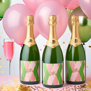 Mit Monogramm rosa und grün
