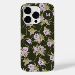 Mit Monogramm Rosa- und Schwarzblütenweine Case-Mate iPhone 14 Pro Hülle