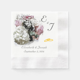 Mit Monogramm Rosa- und Weißblütenhochzeit Napkins Serviette