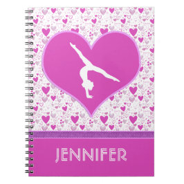 Mit Monogramm Rosa verlost o Herz-Gymnastik Notizblock