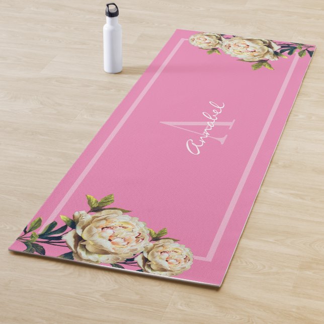Mit Monogramm rosa Yogamatte (Beispiel)