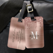 Mit Monogramm Rose Gold Glitzer Tropfen Bürstenmet