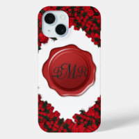 Mit Monogramm Rose mit Wachs-Siegel