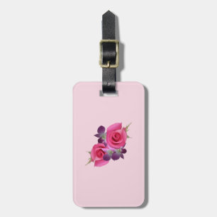 Mit Monogramm Rosen-Orchideen-Gepäck-Umbau Gepäckanhänger