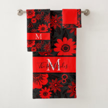 Mit Monogramm Rot, Schwarz und Weiß