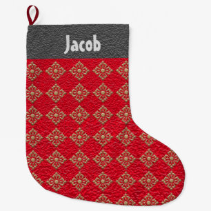 Mit Monogramm Rot- und Golddiamanten Großer Weihnachtsstrumpf