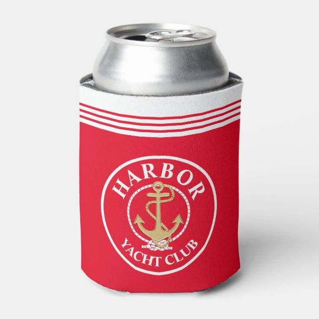 Mit Monogramm rote Flasche Cooler Dosenkühler (Kanne Vorderseite)