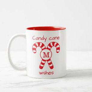 Mit Monogramm, rote und weiße Süßkernen Zweifarbige Tasse