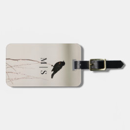 Mit Monogramm Roter Flügel auf dem Zweig Gepäckanhänger