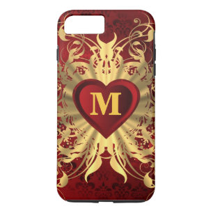 Mit Monogramm Rotherz- und Goldmuster title_seo2
