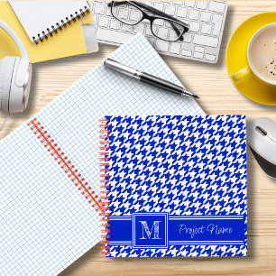 Mit Monogramm Royal Blue Hahnentrittmuster Graph P Notizbuch