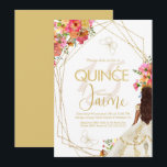 Mit Monogramm Ruine Florals Garden Girl del Malcan Einladung<br><div class="desc">Einladungen von 16 . Geburtstag mit Mit Monogramm süß 16</div>