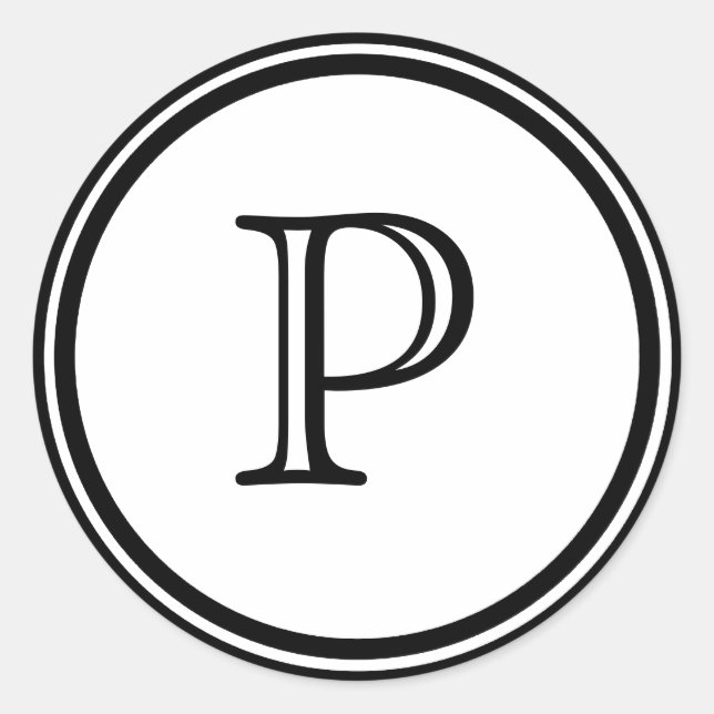 Mit Monogramm Runder Aufkleber (Vorderseite)