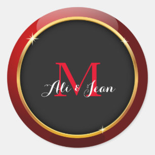 Mit Monogramm Runder Aufkleber