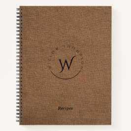 Mit Monogramm Rustikale Brauntöne Elegante Rezepte Notizbuch
