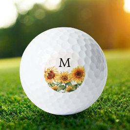 Mit Monogramm rustikaler Gelbblütengarten Golfball